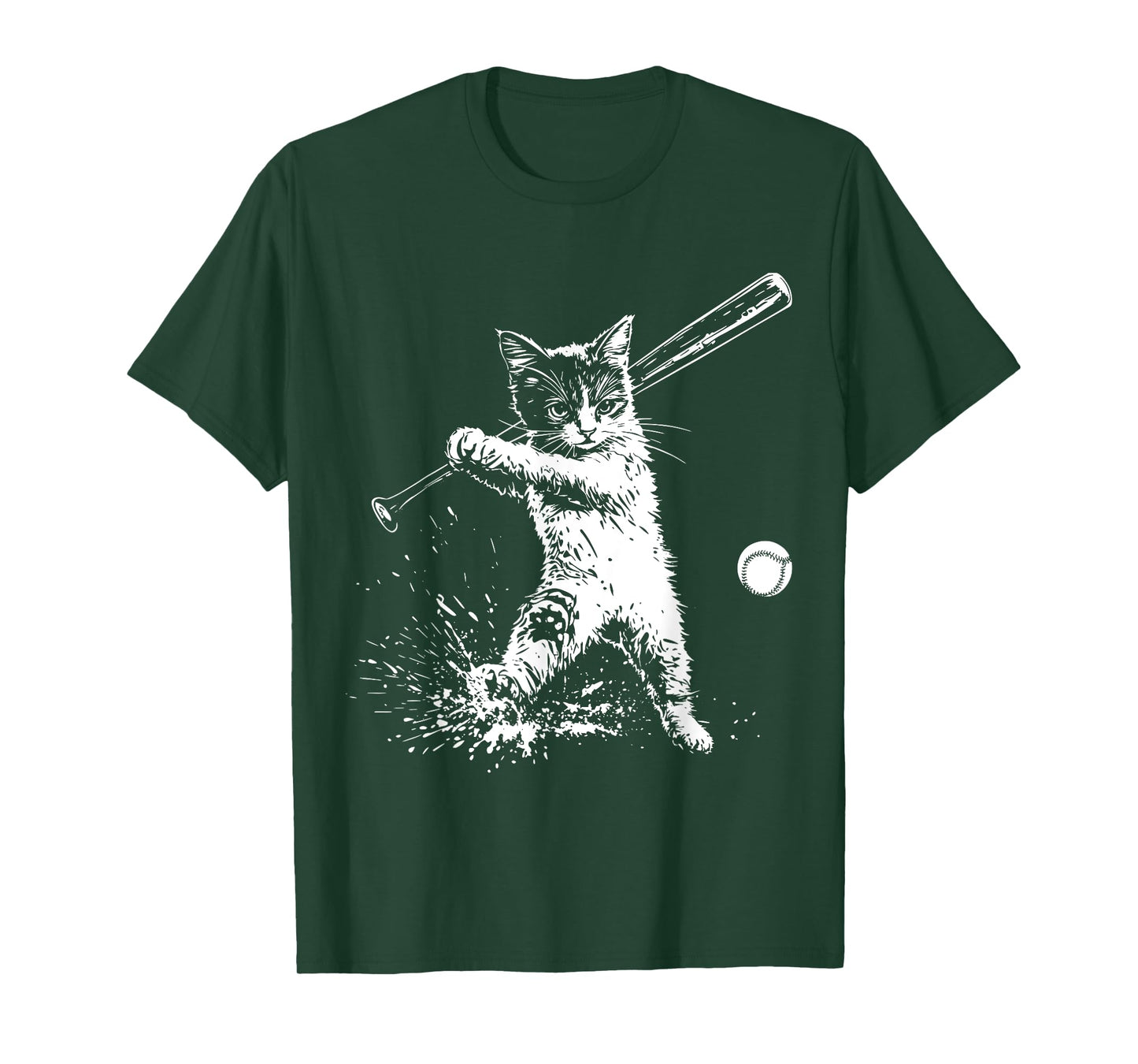 Funny Cat Baseball Graphic T-Shirt for Men Women Kids