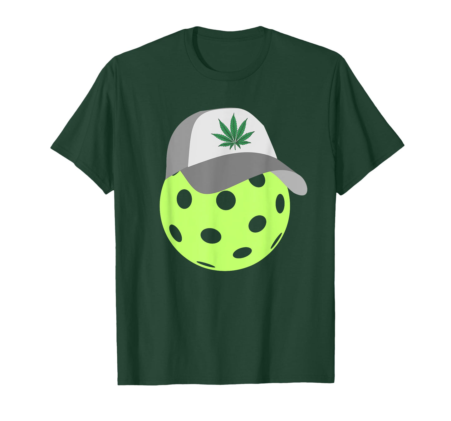 Pickleball With A Weed Hat Pickleball Lover Cannabis Lover T-Shirt