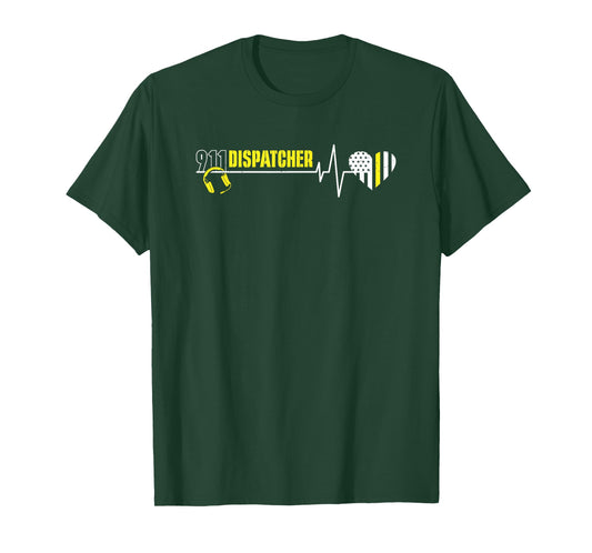 911 Dispatcher Heartbeat Dispatch Operator 911 Dispatcher T-Shirt