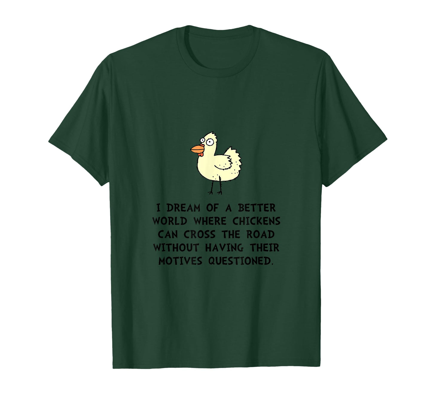 Chicken Cross Road Motives Funny T-Shirt T-Shirt