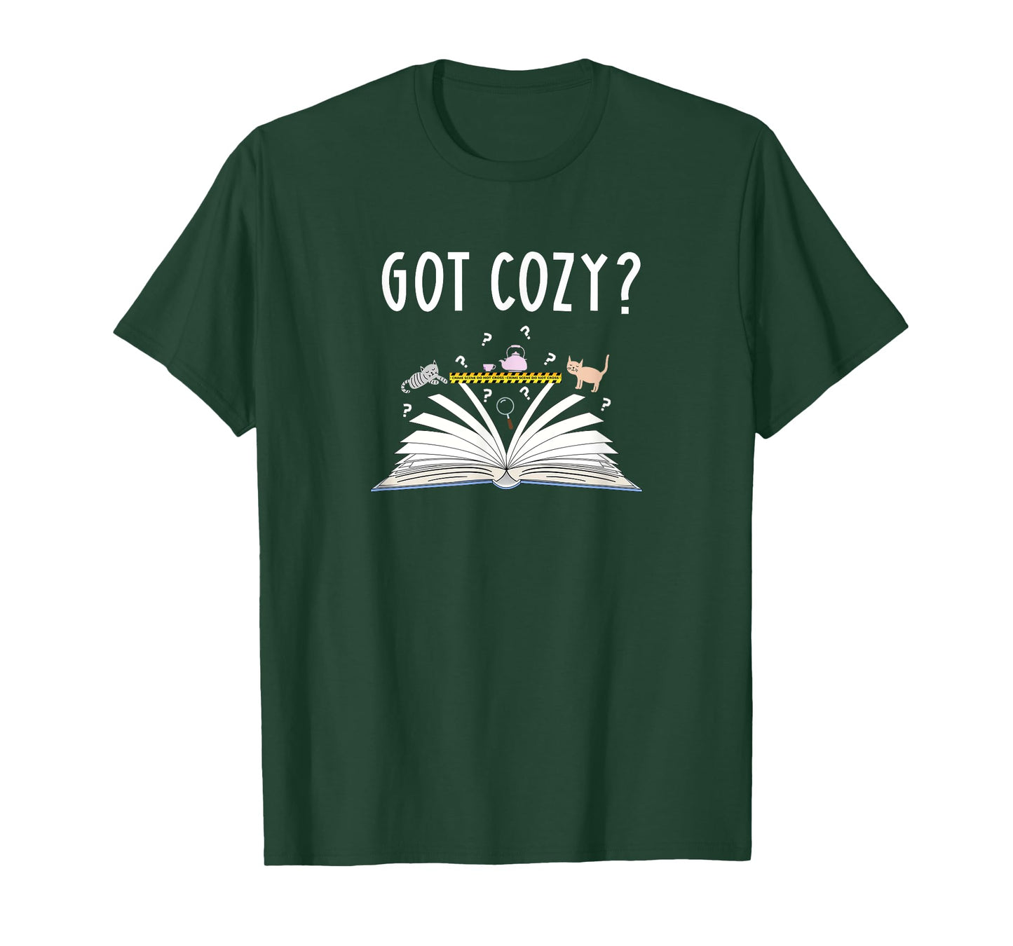 Cozy Cat Mystery Book Lover Reading Nerd Cute Bookish Reader Men Women Kids T-Shirt