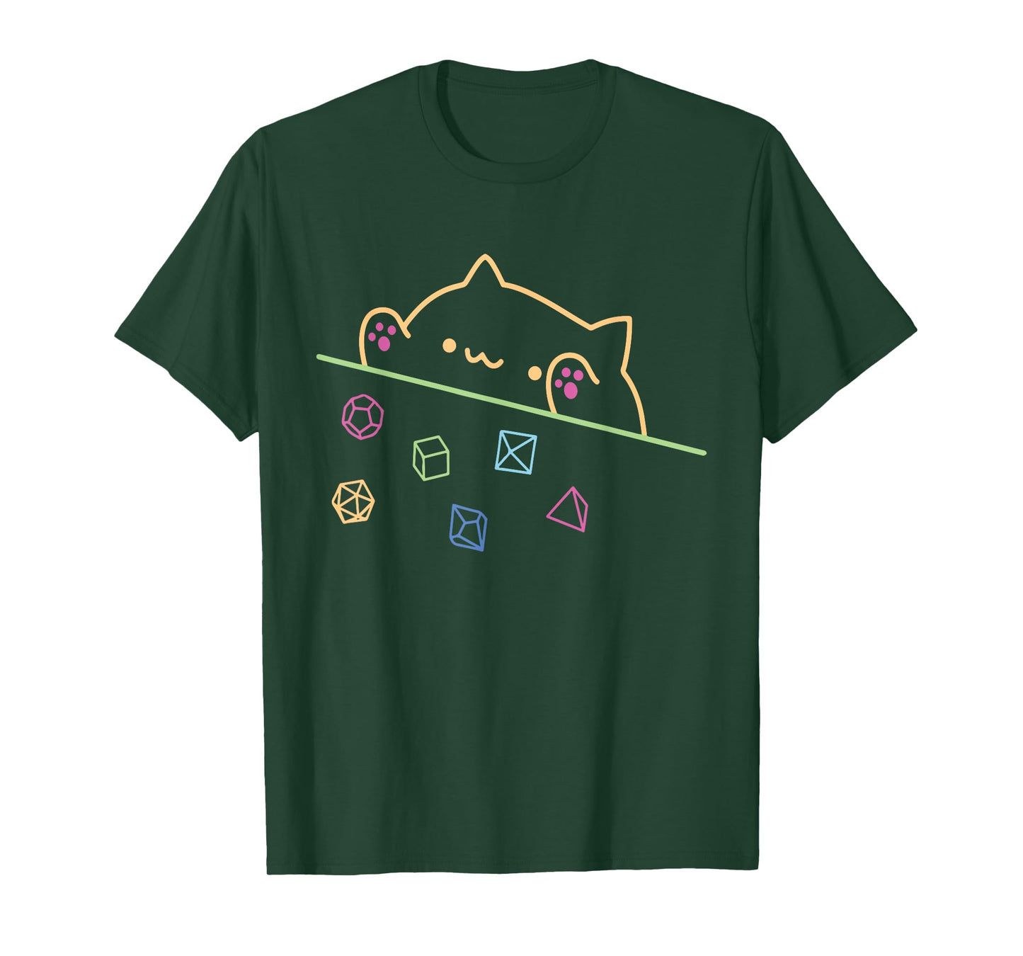 Neon Dice Cat Colorfull Paw Animal Cute Cat Funny Neon Men Women Girls Kids T-Shirt