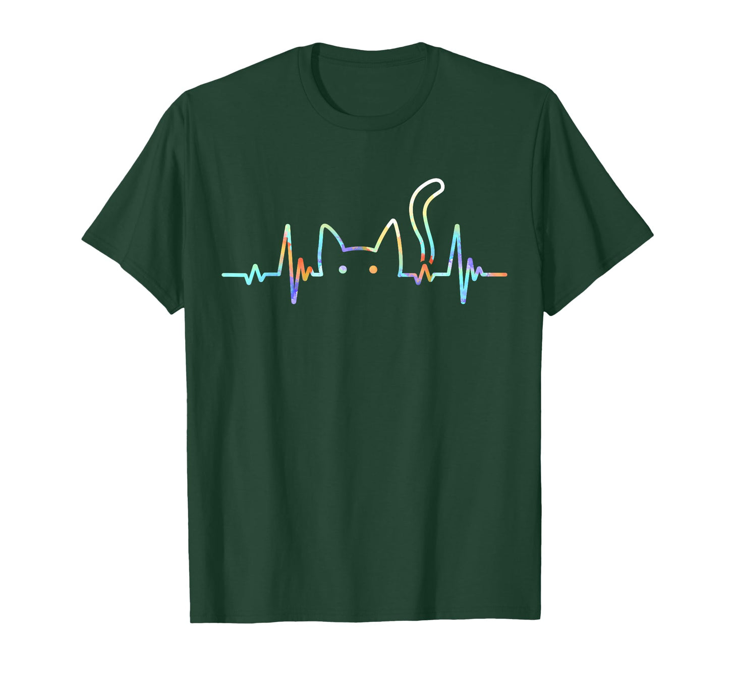 Heartbeat Cat Lover Animal Silhouette Cute Cat T-Shirt