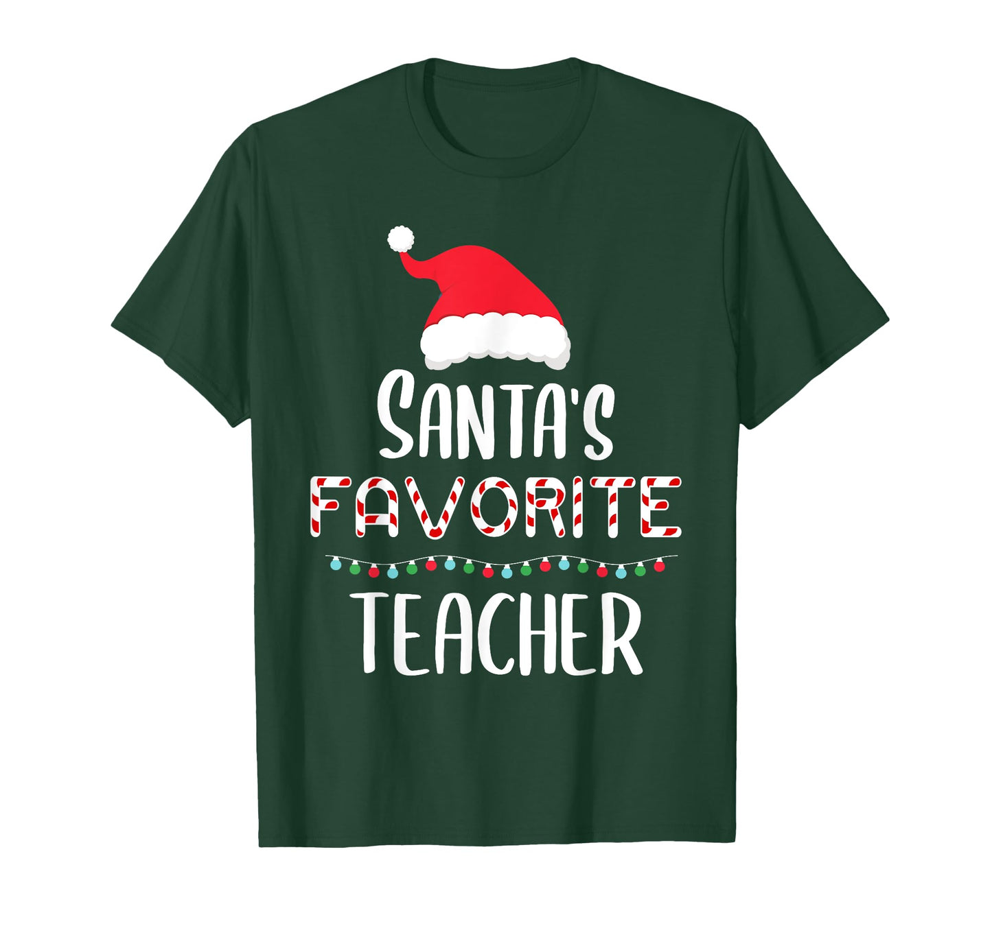Santas Favorite Teacher Pajamas - Funny Xmas Teacher Costume Men Women Kids T-Shirt