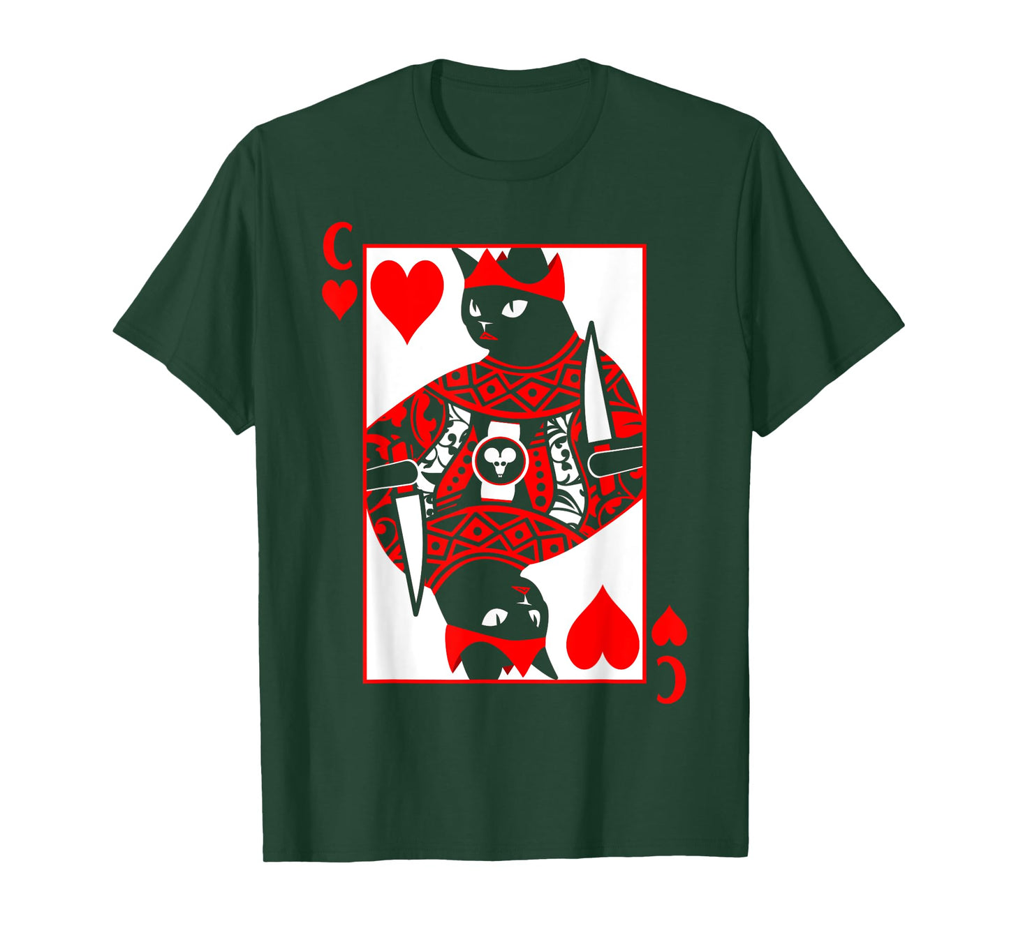 Queen Of Hearts Poker Card Cat For Women And Girls T-Shirt