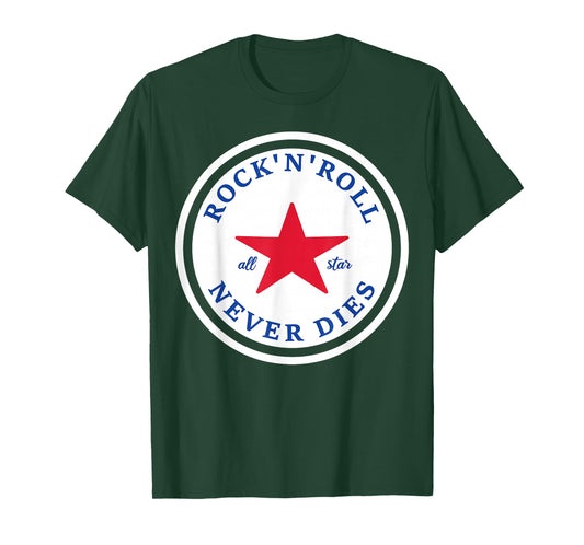 Rock N Roll Never Dies Rock and Roll All Star Music T-Shirt