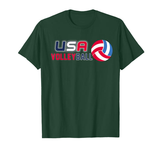 USA Flag Volleyball Men's and Women's Volleyball Shirt T-Shirt