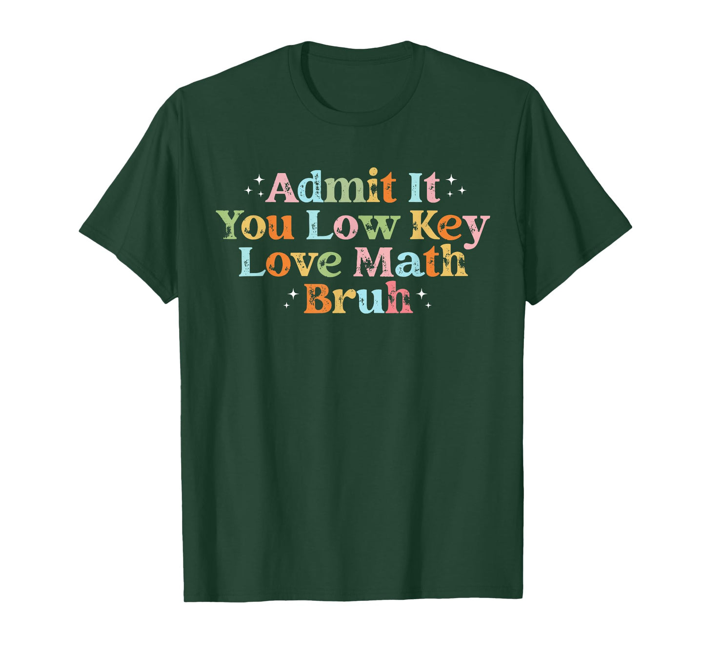 Admit It You Low Key Love Math Bruh Retro Math Teacher T-Shirt