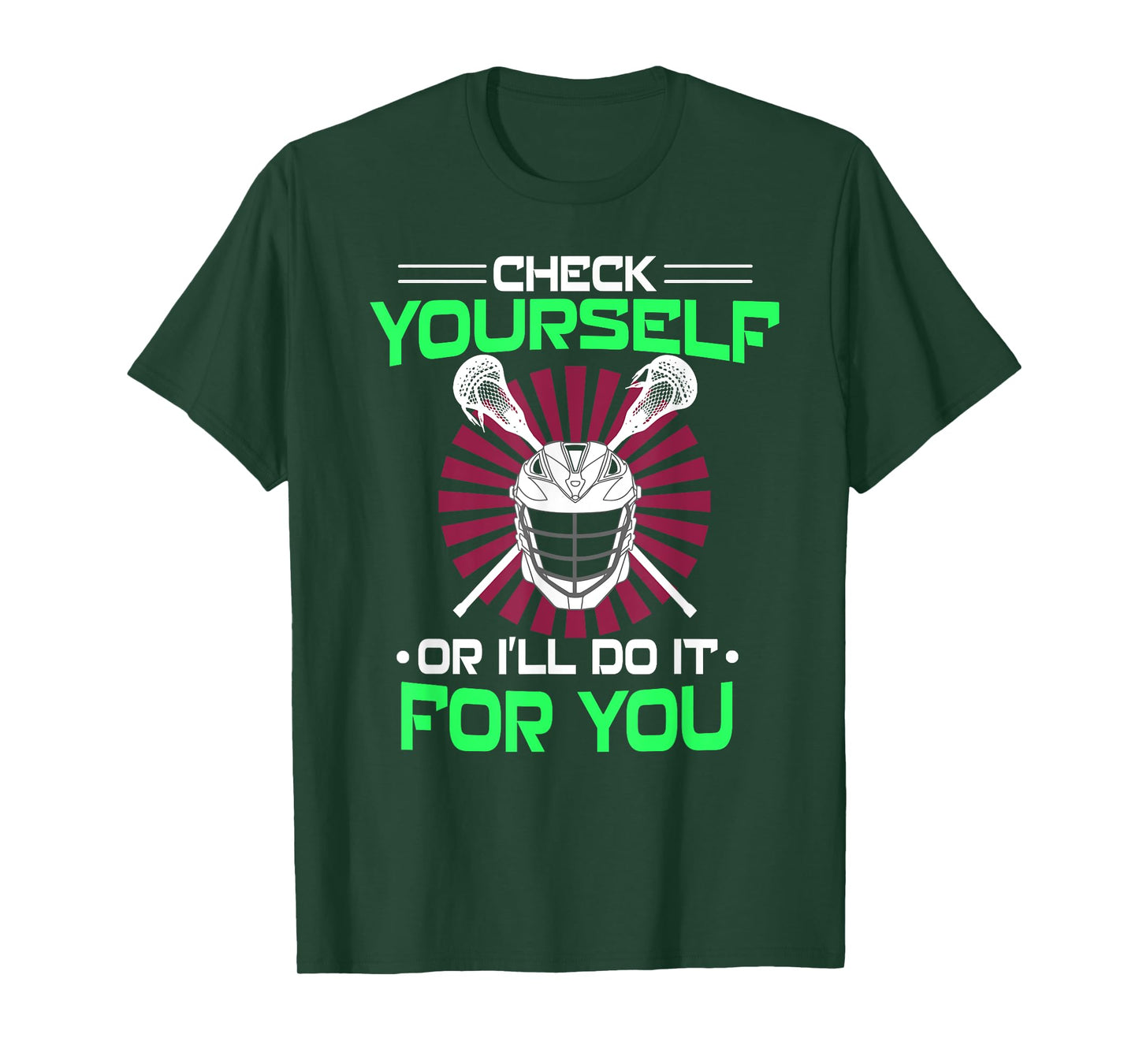 Lacrosse Check yourself Lacrosse Lax Helmet T-Shirt gift new T-Shirt
