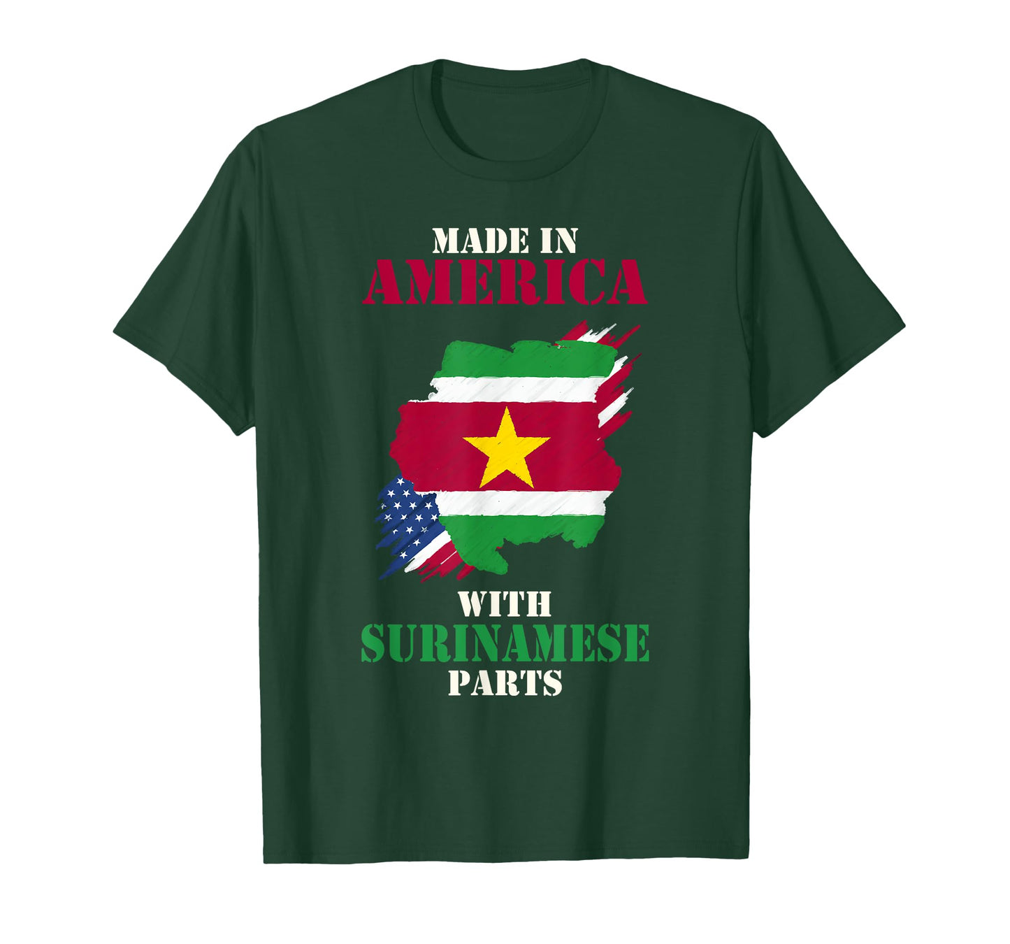 Made in America with Surinamese parts USA Suriname flag T-Shirt