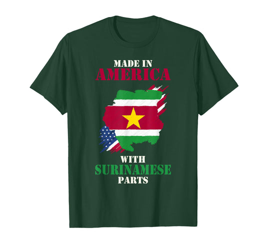 Made in America with Surinamese parts USA Suriname flag T-Shirt