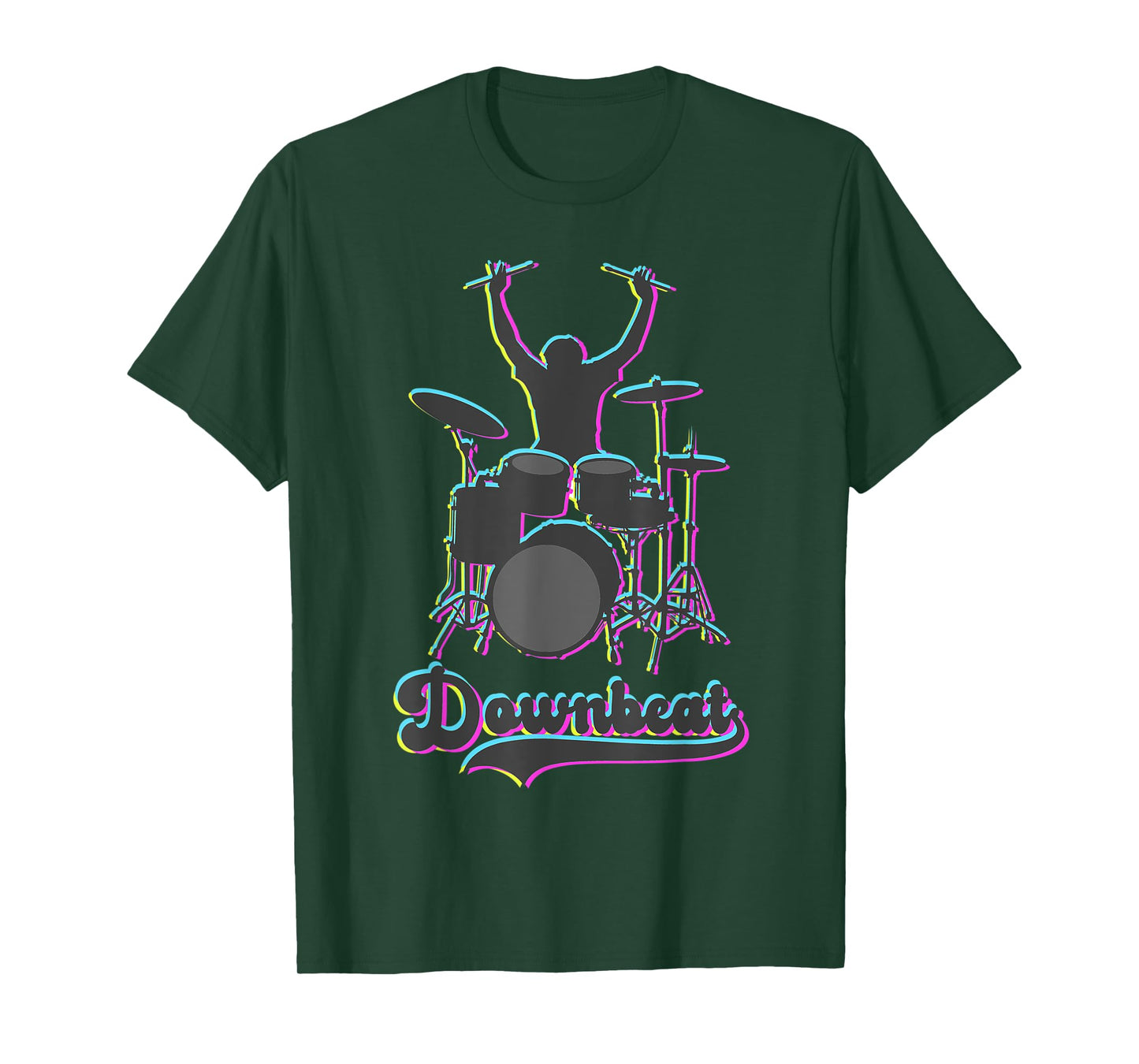 Downbeat Drummer Drumming Drums Drumset Glitch Percussion T-Shirt