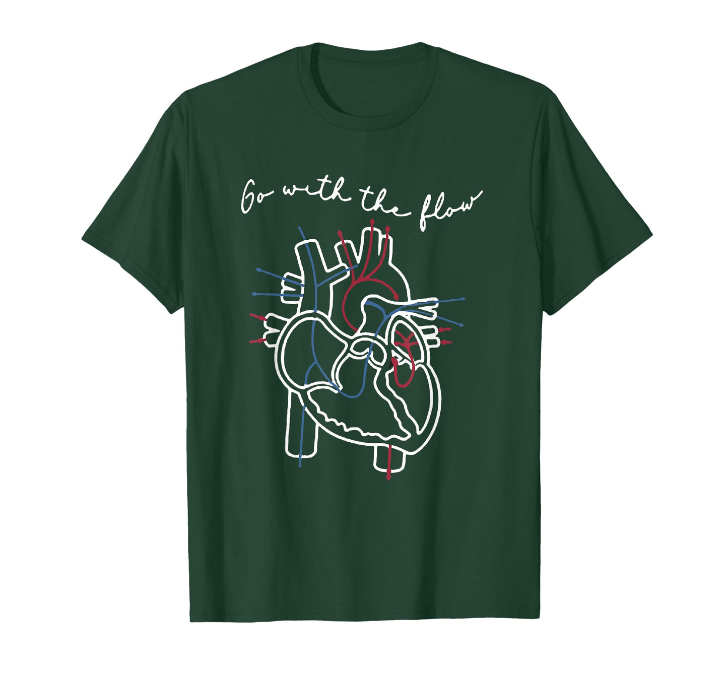 CVICU Cardiac Nurse Anatomy Cardiology Human Heart Flow T-Shirt