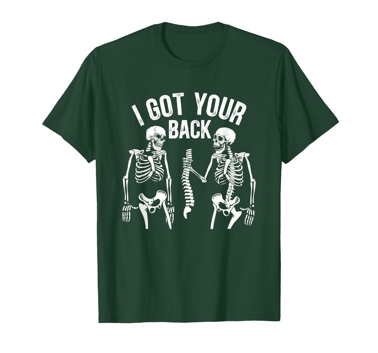 Addictive Designs Halloween Merch Funny Halloween Skeleton, I Got Your Back T-Shirt - Black, Unisex-Adults, Small, Short Sleeve