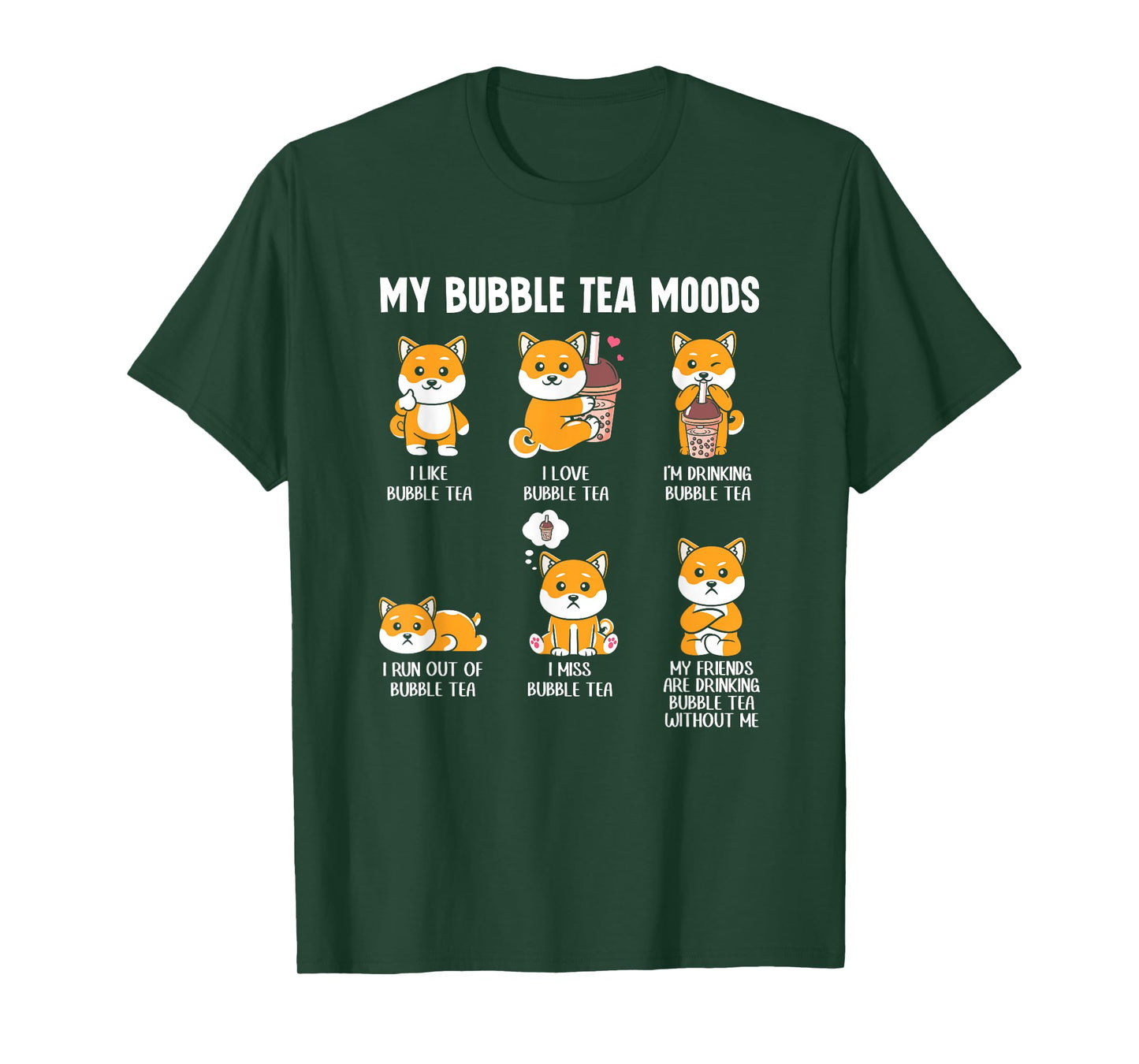 My Bubble Tea Moods Cute Kawaii Boba Tea Bubble Tea T-Shirt