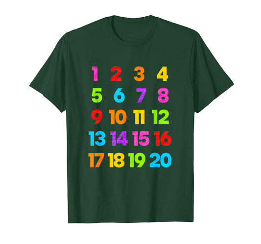 Counting 1-10 Learn to Count Number School Kids Teacher T-Shirt