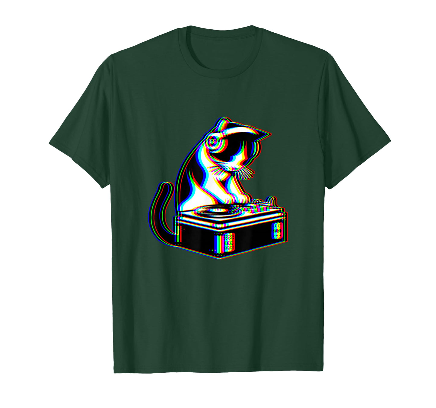 Cute Cat Dj House Music EDM Rave Kitten Deejay Feline Raver T-Shirt