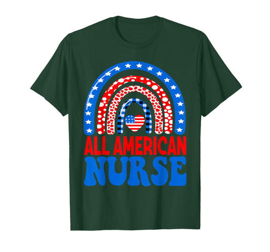 All American Nurse 4th of July RN Independence Day Nursing Women Men T-Shirt