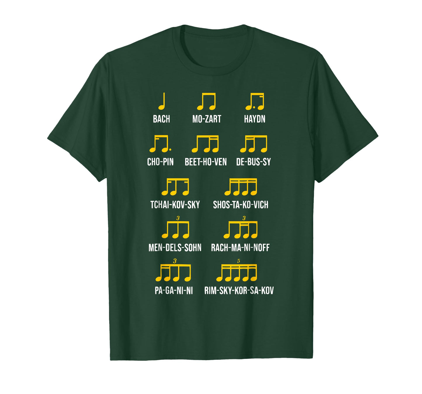 Composer Rhythm Music - Bach Mozart Beethoven Chopin T-Shirt