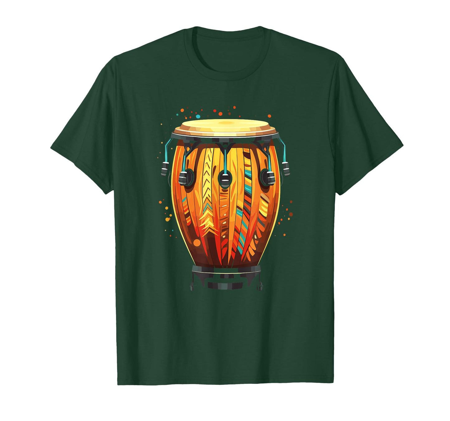 Conga Drum Instrument Musician by SteMi Men's Black T-Shirt Small Classic Fit Short Sleeve Modern U-Neck T-Shirt