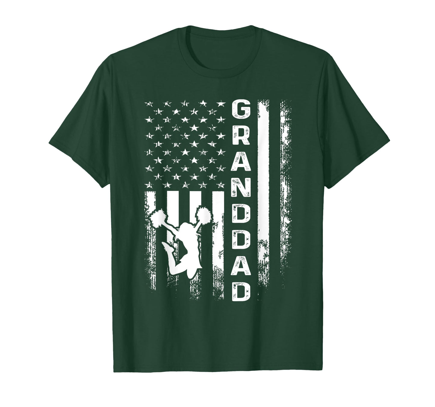 Cheer Granddad American Flag Cheerleading Cheerleader T-Shirt