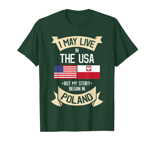 Poland American Flag USA Polish Roots Gifts T-Shirt