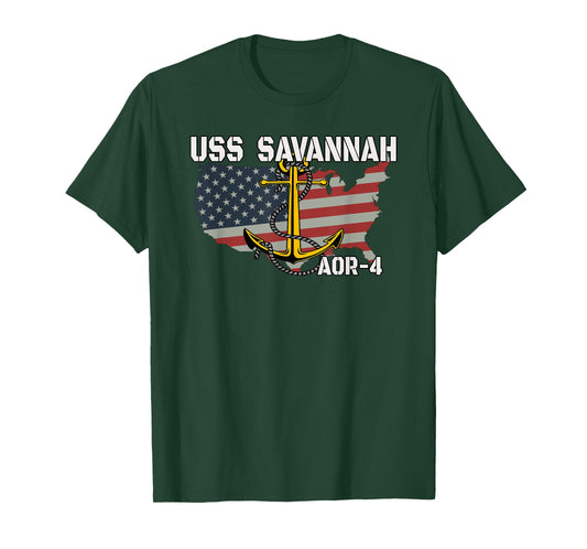 USS Savannah AOR-4 Replenishment Oiler Ship Veterans Day Dad T-Shirt
