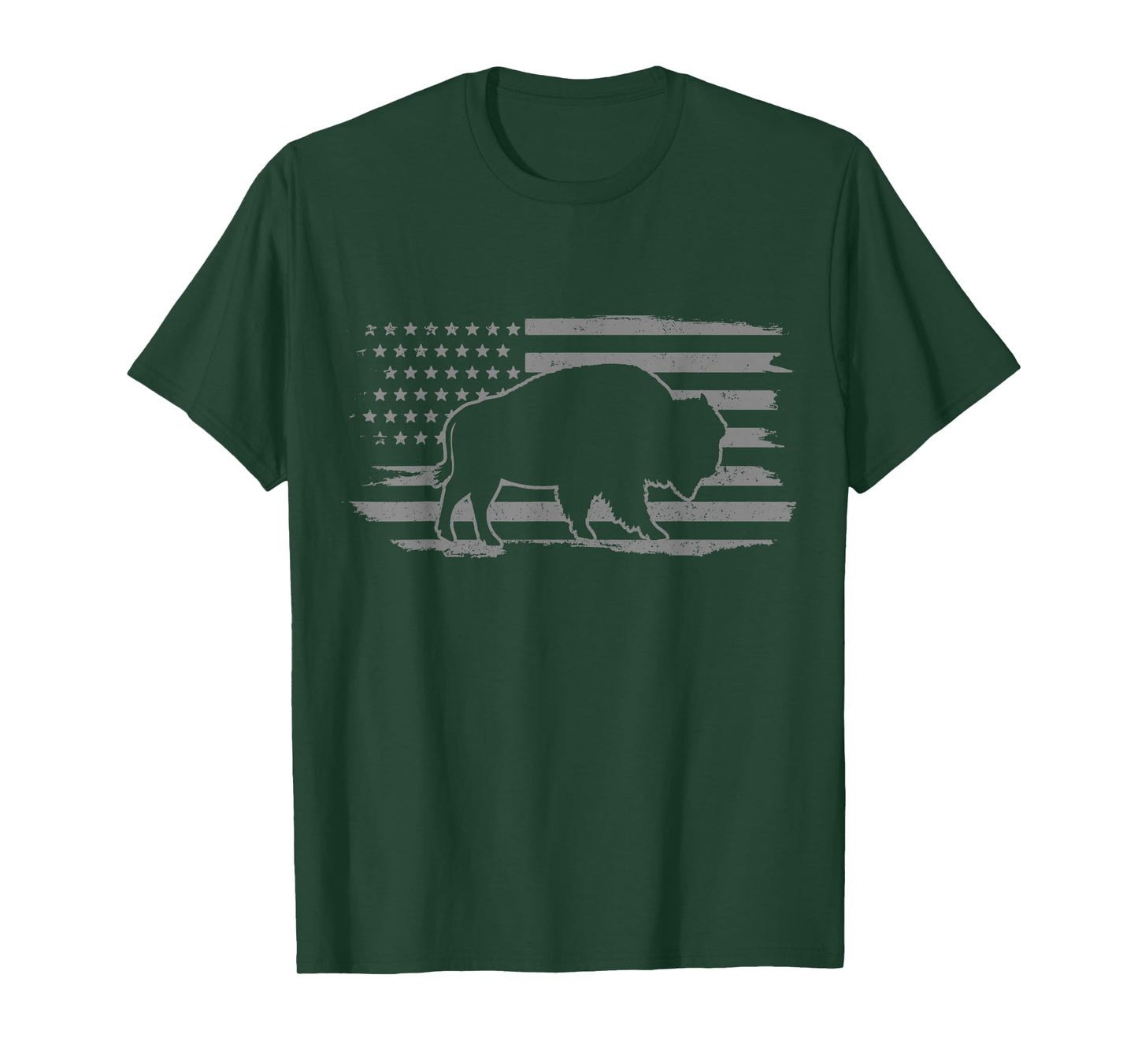 Bison Lover American Flag Buffalo Patriotic Vintage T-Shirt