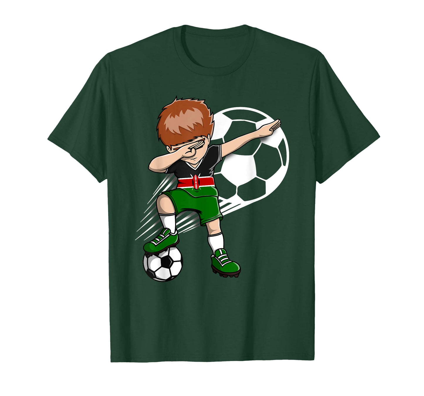 Dabbing Soccer Boy - Kenya Jersey Kenyan Football Fans Sport T-Shirt