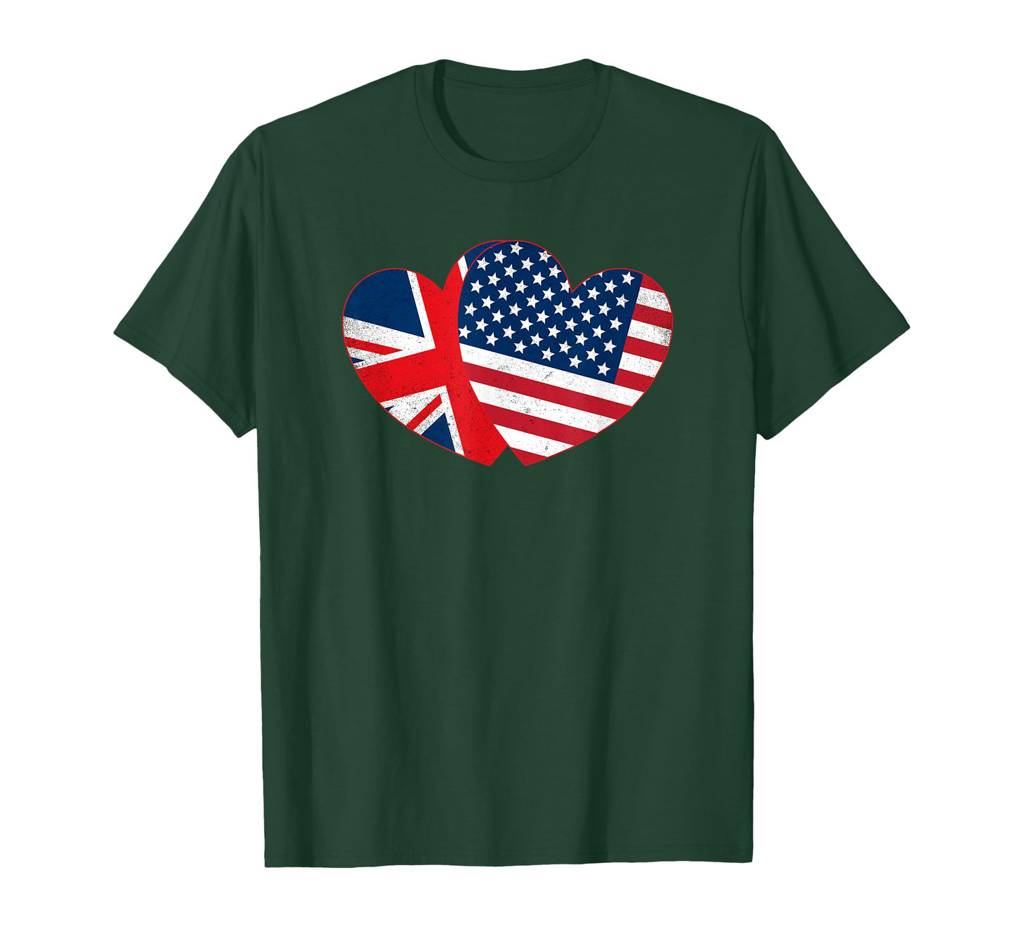 Fourth Of July Shirts British American Flags Hearts UK USA T-Shirt