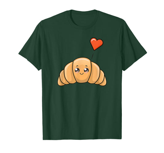 Cute Kawaii Illustration of Croissant T-Shirt