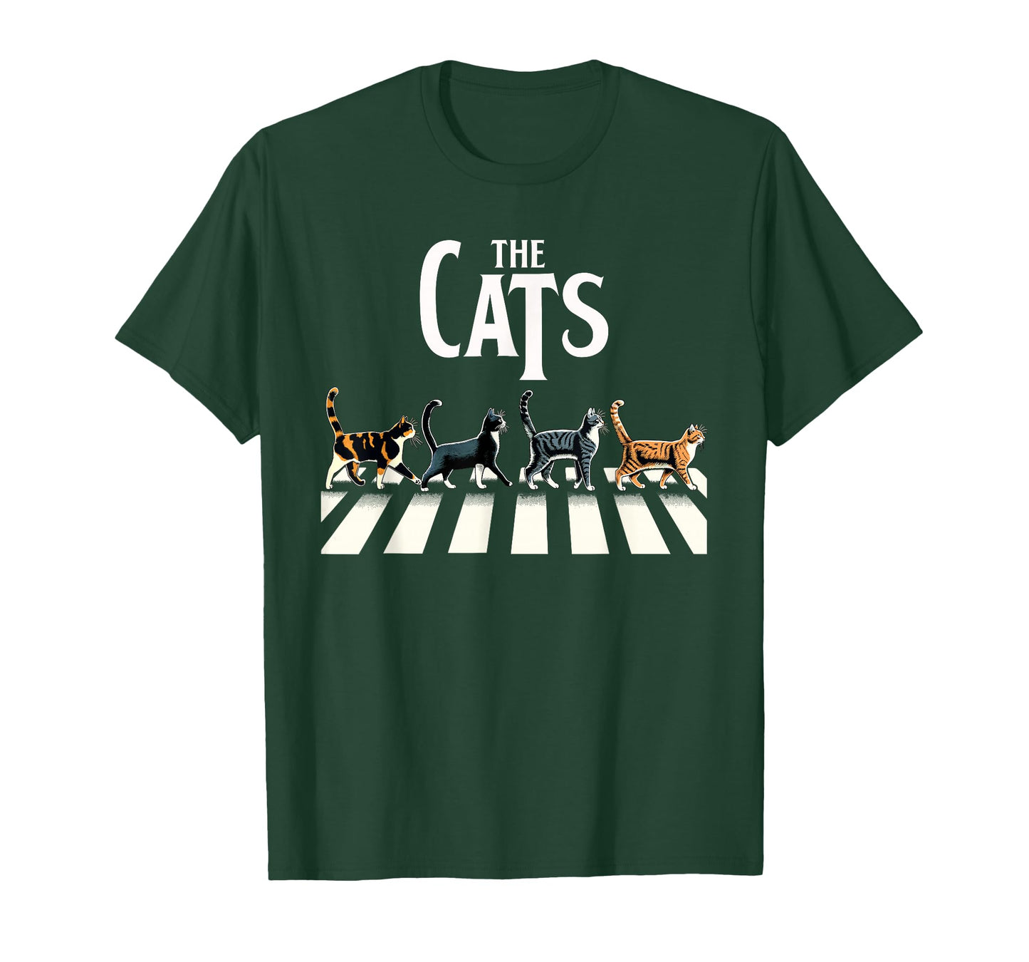 Retro Cat Rock Music Gift Men Kids Women Funny Cat T-Shirt