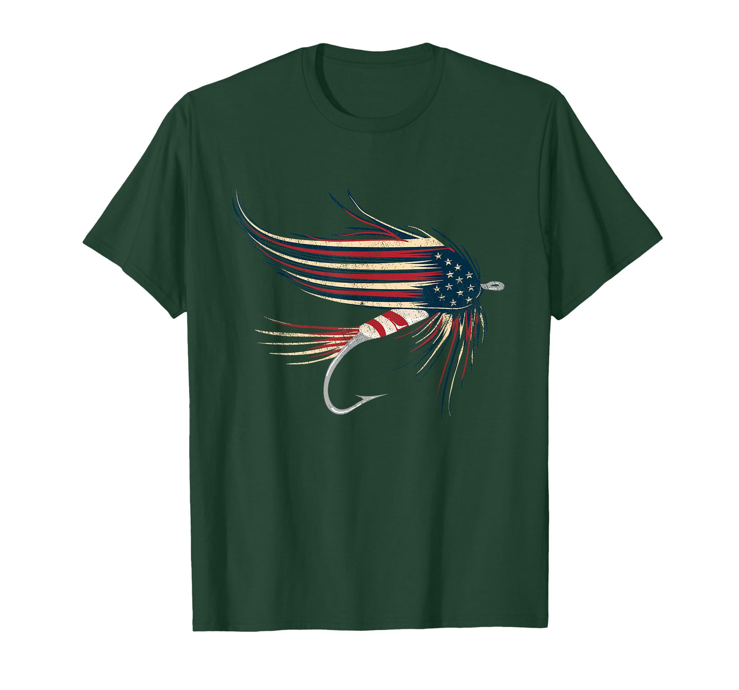 American Flag Salmon Fly T-Shirt T-Shirt for Women Kids Men