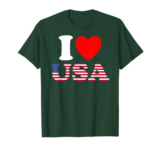I Heart USA, I Love USA - Fun United States of America T-Shirt