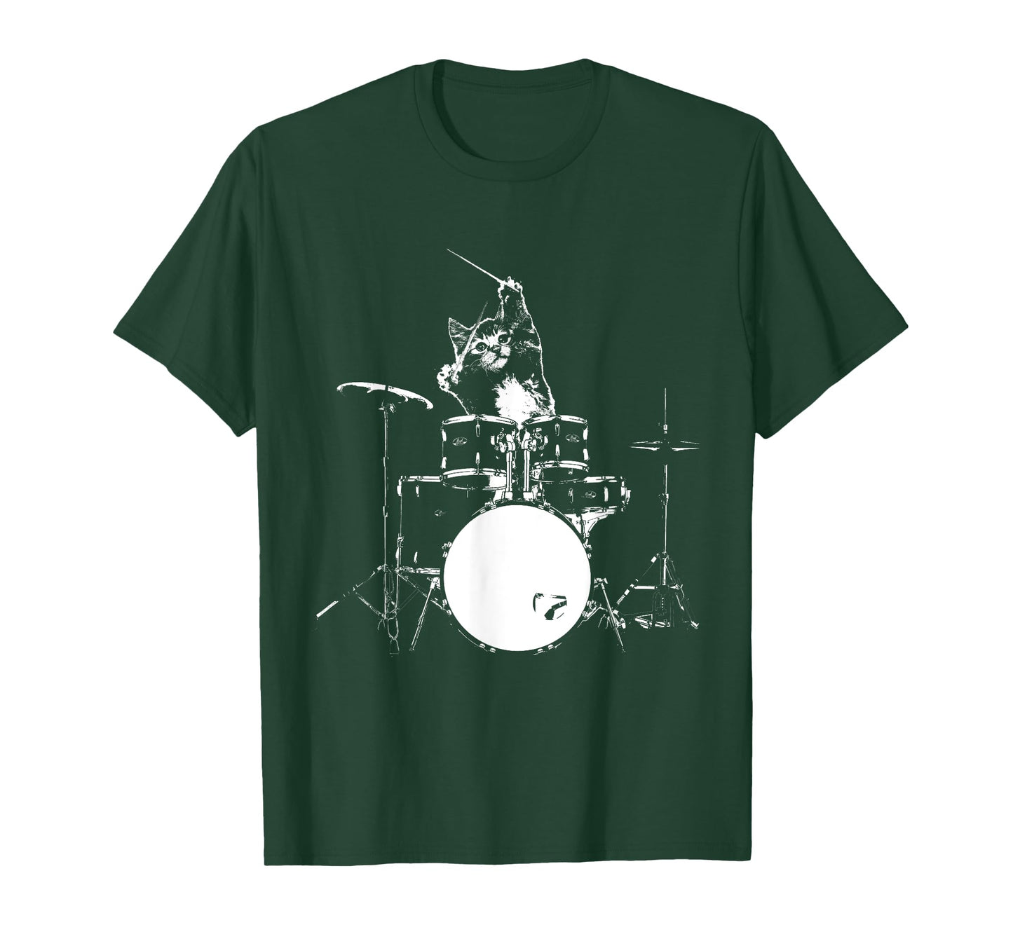 Funny Cat Shirt Cat Playing Drums Shirt Funny Drummer Shirts T-Shirt