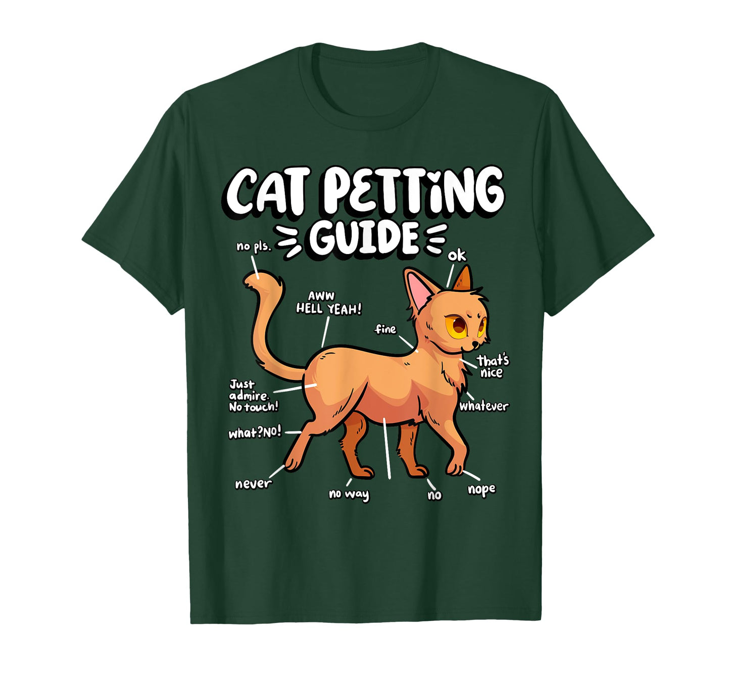 Cat Petting Guide Fluffy Kitten Animal Friend Cute Cat T-Shirt