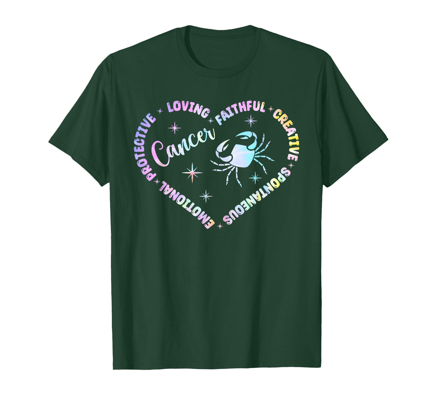 Cancer Zodiac Traits Horoscope Astrology Sign Gift Heart T-Shirt