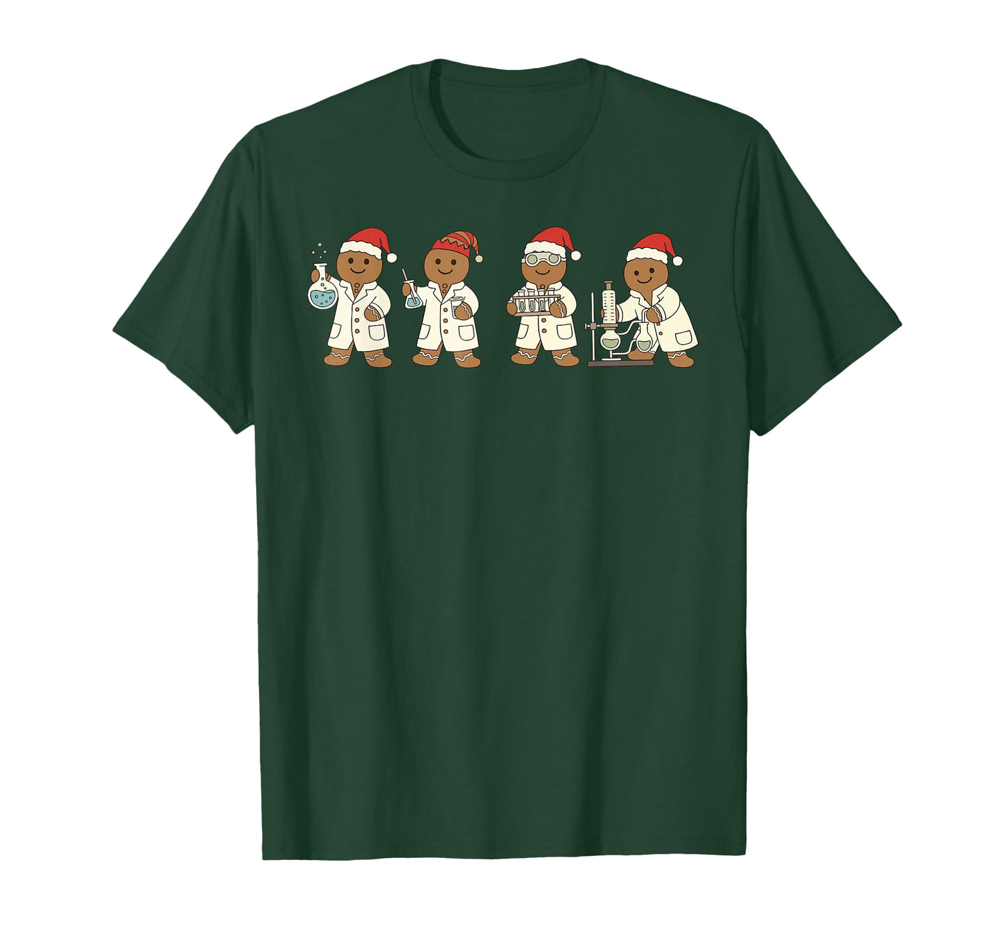 Christmas Science Teacher Gingerbread Man Laboratory Teacher T-Shirt