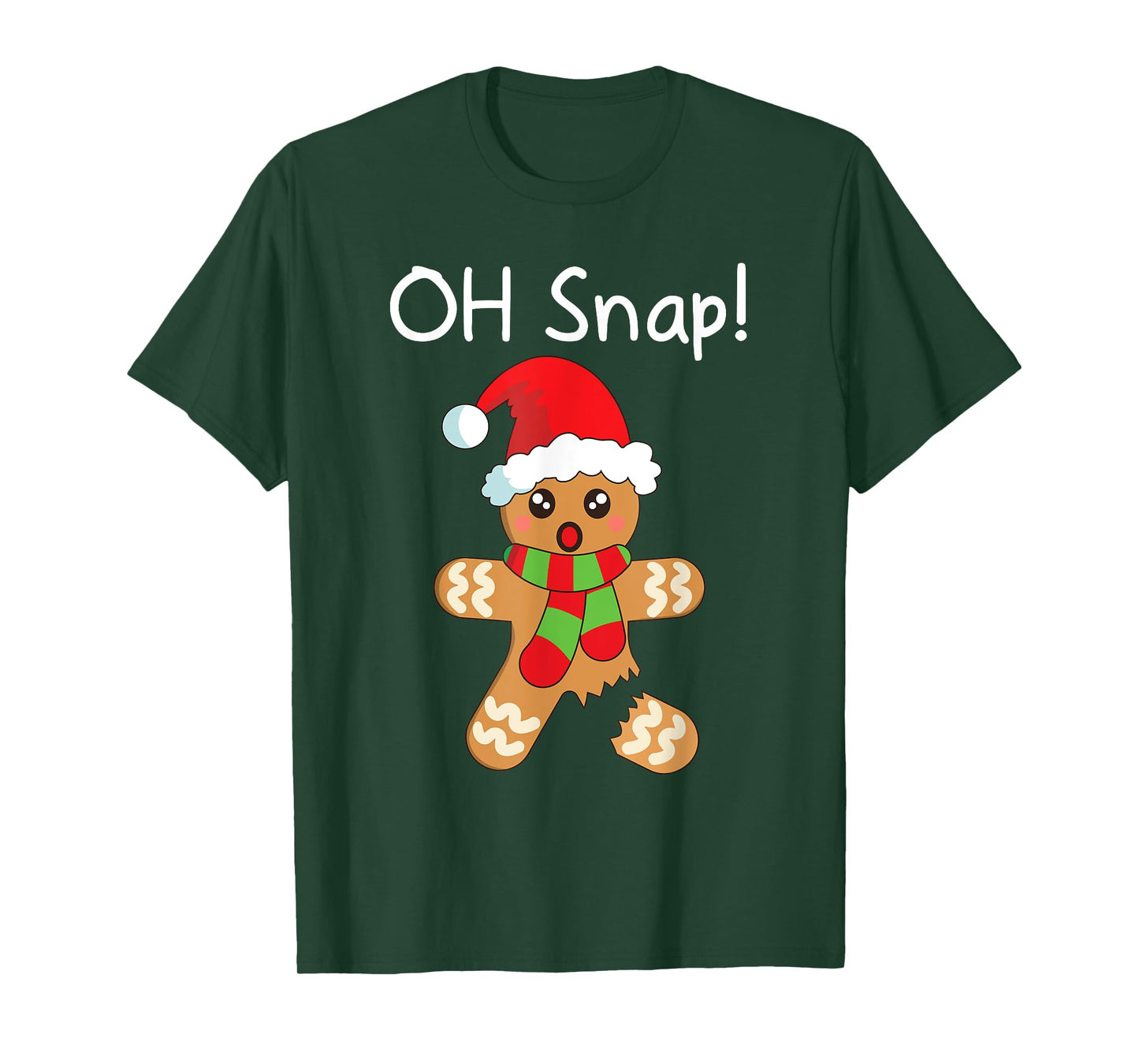 Christmas Shirt Boys Girls Funny Gingerbread Man Oh Snap T-Shirt