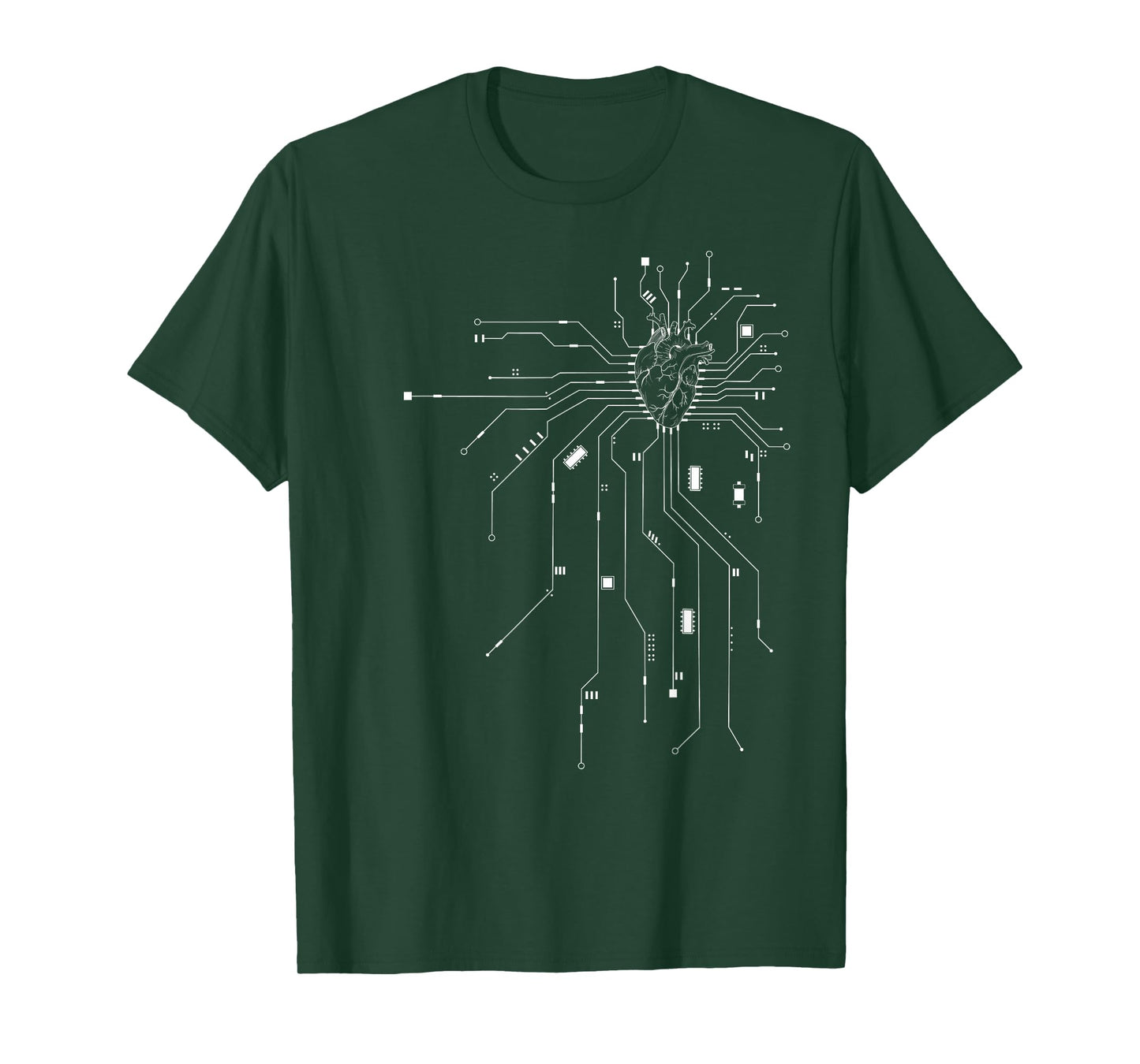 Anatomical Heart CPU Processor PCB Board Computer Programmer T-Shirt