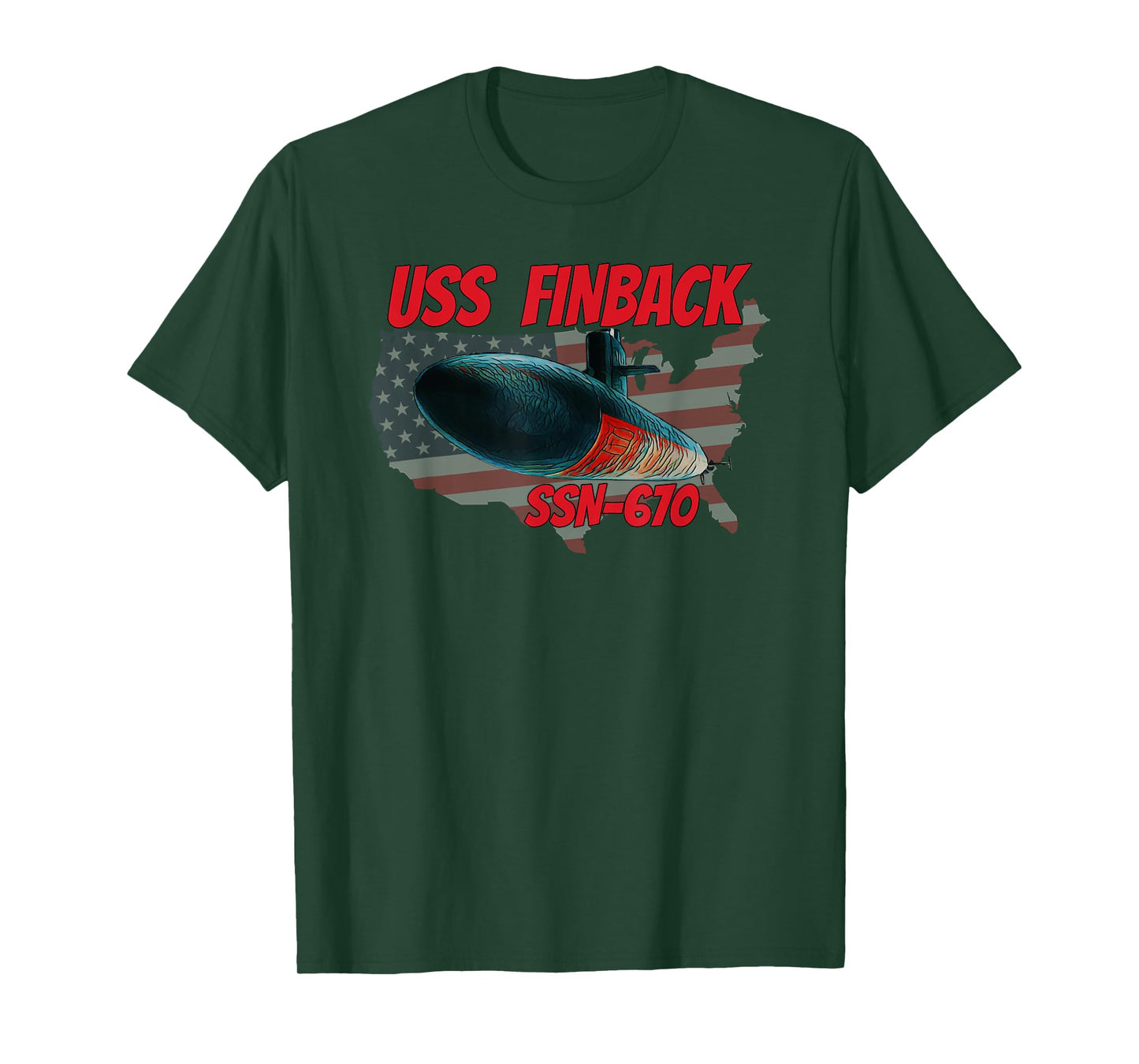 USS Finback SSN-670 Submarine Veterans Day Father Grandpa T-Shirt