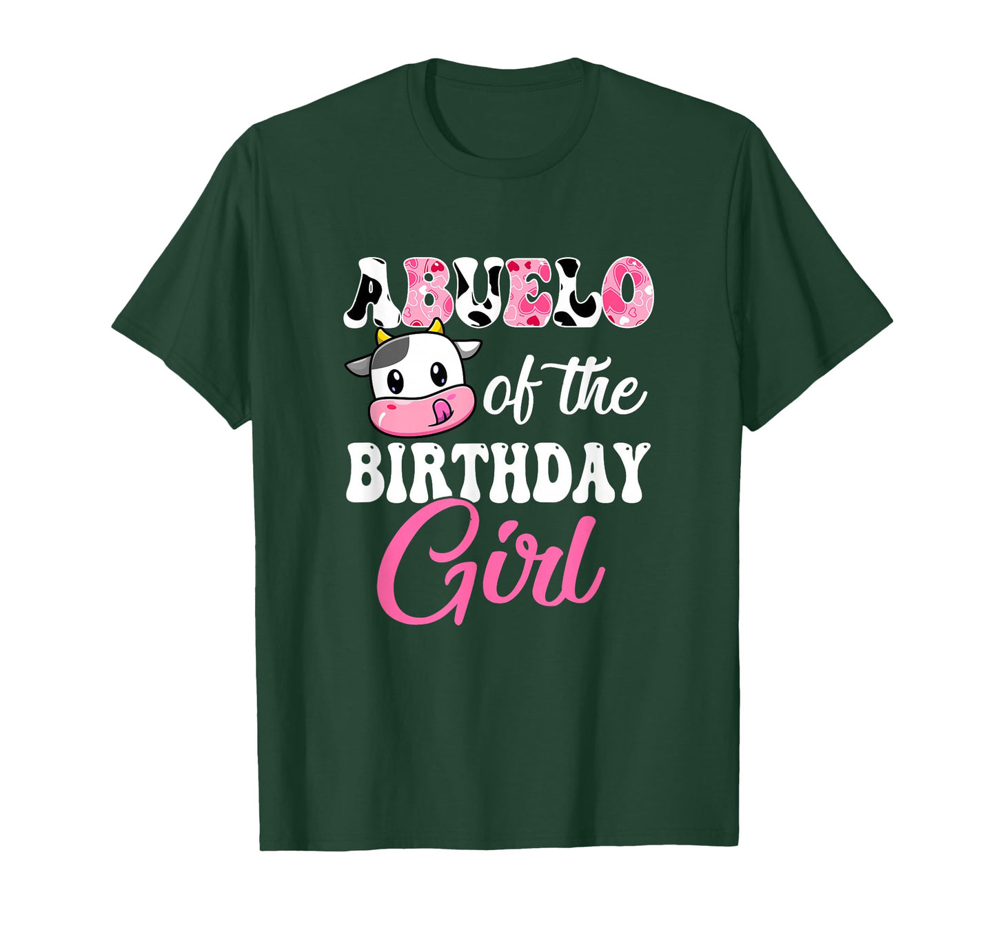 Abuelo Of The Birthday Girl Farm Cow 1St Birthday Girl T-Shirt