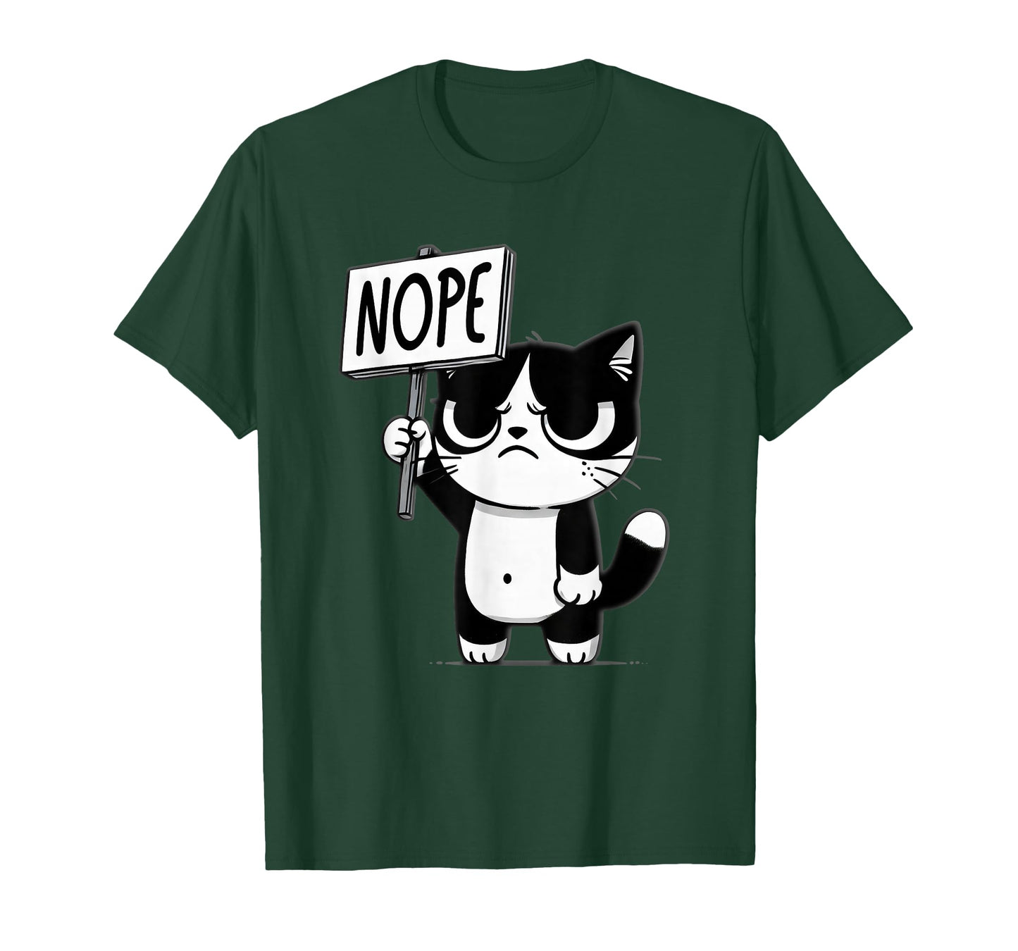Funny Cat Nope, Grumpy Face Cat, Sarcastic Kids Mom Dad T-Shirt