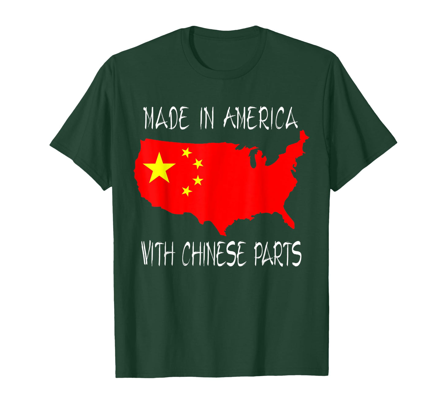 Made In America With Chinese Parts Flag Funny T-Shirt