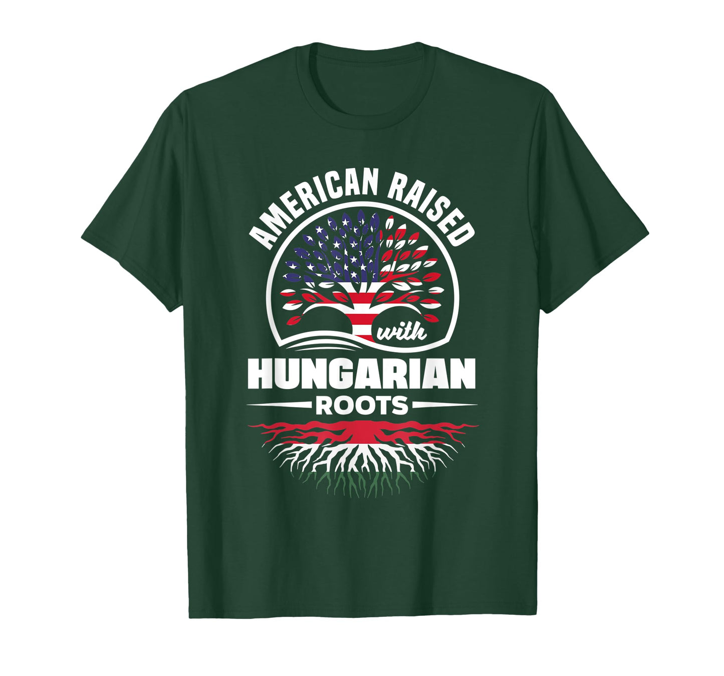 American Raised With Hungarian Roots Hungarian Hungary Flag T-Shirt