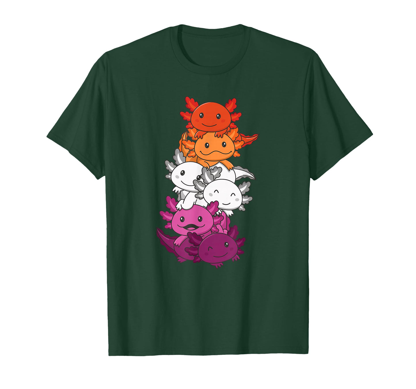 Lesbian Flag Gay Pride LGBTQ Axolotl T-Shirt