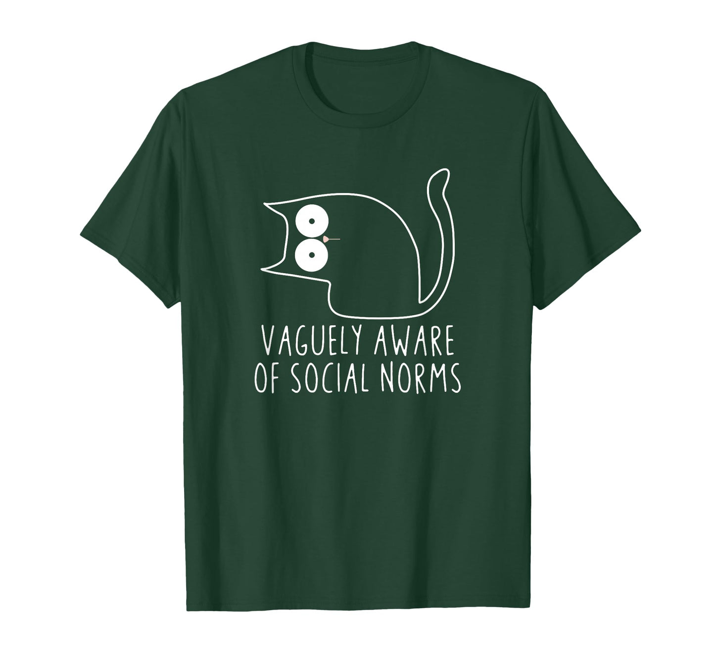 Vaguely Aware Of Social Norms Funny Cat Lover Sarcastic Gift T-Shirt