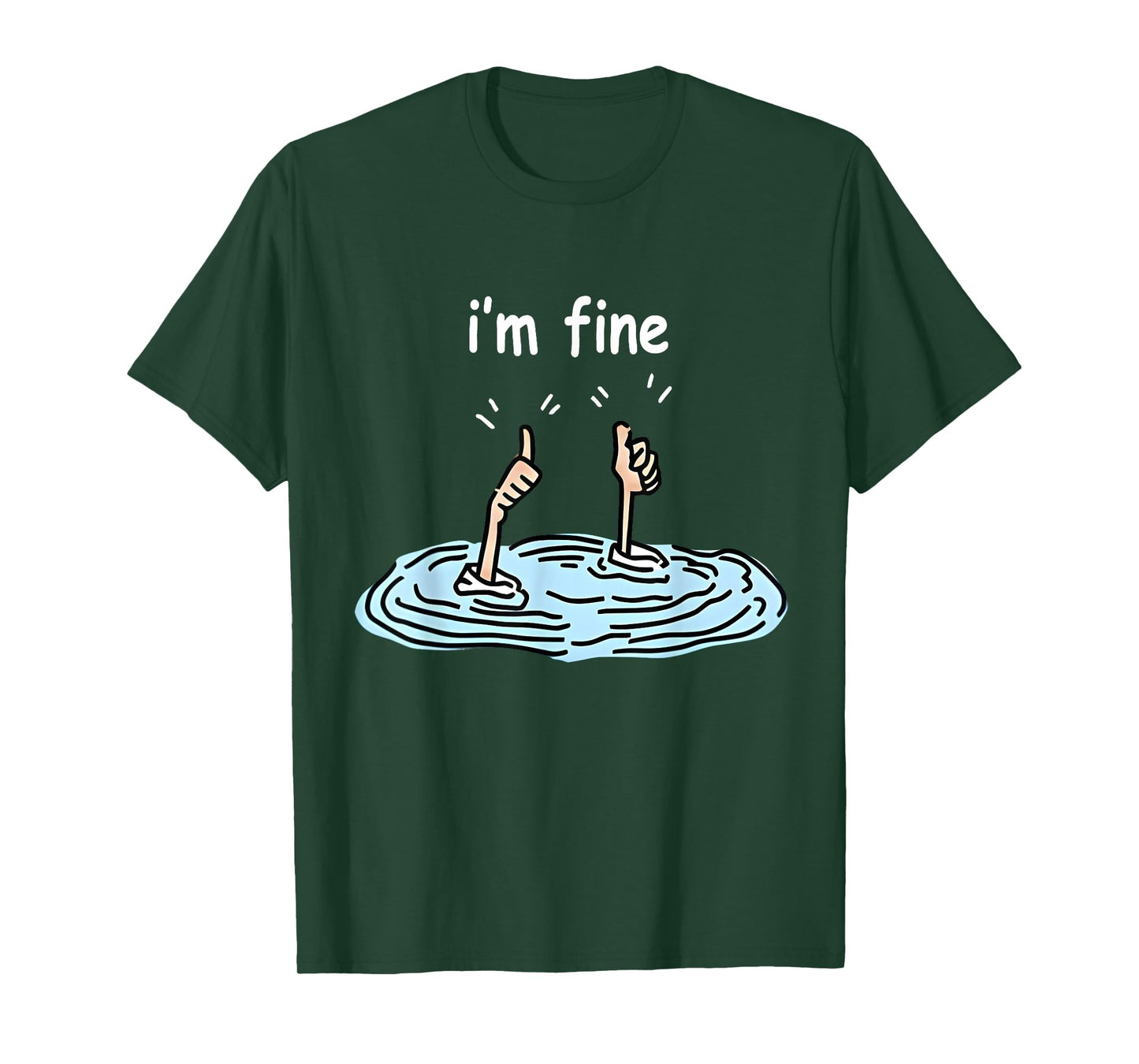 I'm Fine Thumbs Up Two Like Hand Funny Sarcasm Humor Graphic T-Shirt