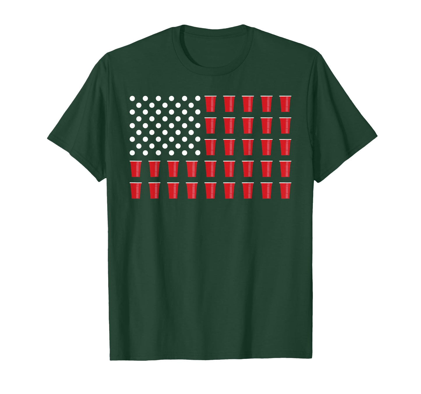 4th Of July Beer Pong American Flag College Party T-Shirt