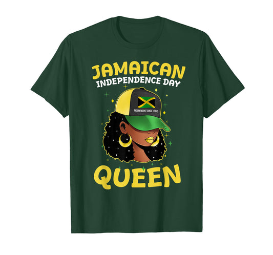 Jamaica Independence Day Queen Jamaican Flag Pride Women T-Shirt